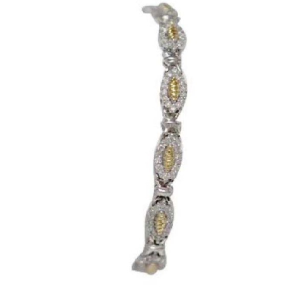 1.25 CTW DIAMOND BRACELET GOLD PLATED 925 STERLING - Picture 2 of 3